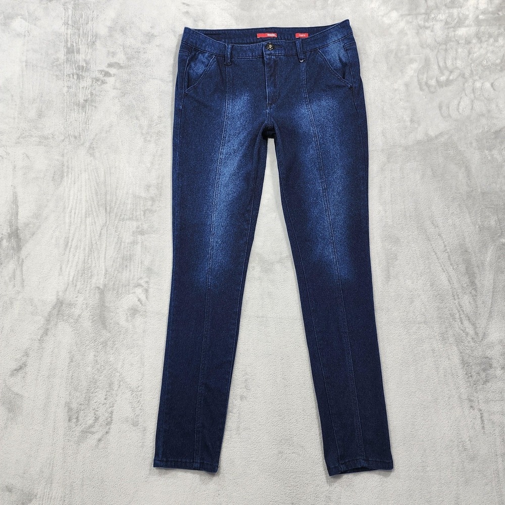 Bongo Leggings Womens L Juniors Blue Mid Rise Jegging Stretch Casual Dark Wash